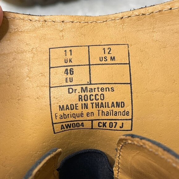 Dr. Martens Men's Black Leather Rocco Ankle Boot Buckle Shoes Size 12M - Picture 5 of 13